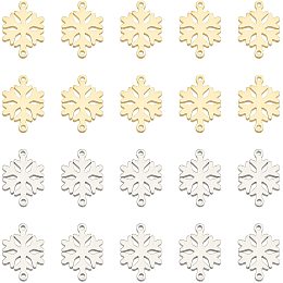 DICOSMETIC 20Pcs 2 Colors Stainless Steel Christmas Snowflake Connectors Winter Snow Small Links Christmas Accessory Connectors for Christmas Holiday DIY Jewelry Making