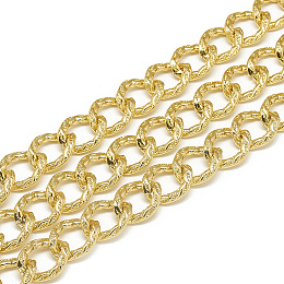 Honeyhandy Unwelded Aluminum Curb Chains, Gold, 17x14x2.3x3.8mm