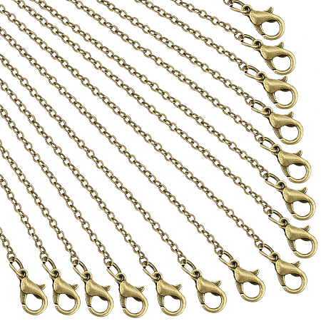 PANDAHALL ELITE Brass Cable Chains Necklace Making, with Lobster Claw Clasps, Antique Bronze, 23.6 inches~24.37 inches(60cm~61.9cm)