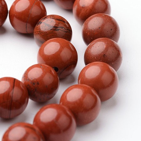 ARRICRAFT Round Natural Red Jasper Bead Strands, 8mm, hole: 1mm, about 47~48pcs/strand, 15 inches