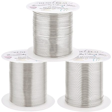 Copper Wire, for Jewelry Making, Silver, 0.6~1mm; 3rolls/set