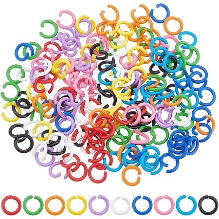 PandaHall Elite 200pcs Colored Jump Rings 10 Colors Open Jump Rings 6mm O Ring Connectors 18 Gauge Jewelry Making Rings Chainmail Rings for Keychain Choker Earring Necklaces Bracelet Jewelry Making