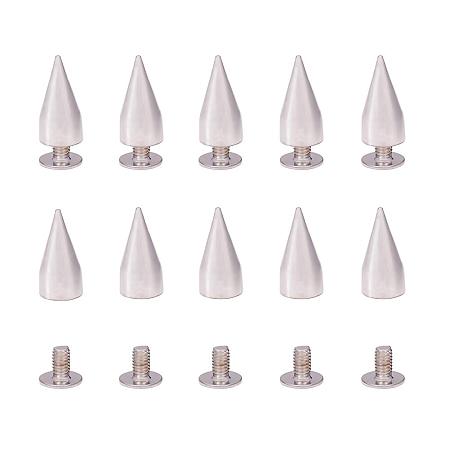 PandaHall Elite 150pcs Bullet Cone Studs and Spikes Screw Back Studs Metal Rivet Punk Bullet Spikes for Bag Hat Shoe Leather Choker DIY Craft Accessory