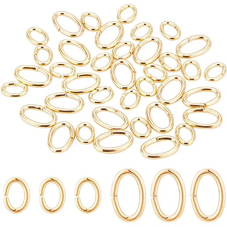BENECREAT 600Pcs 2 Sizes Brass Gold Plated Jump Rings Connector Jewelry Rings for DIY Necklaces Bracelet Earrings Jewelry Making