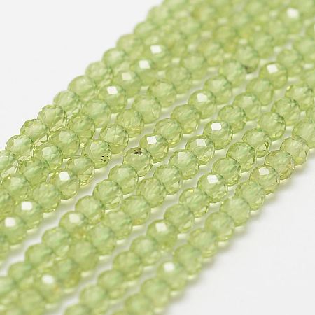 Arricraft Natural Peridot Bead Strands, Faceted, Round, 3mm, Hole: 0.5mm, about 120~124pcs/strand, 12.8 inches(325mm)