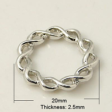 Honeyhandy Alloy Linking Rings, Ring, Platinum, 20x2.5mm