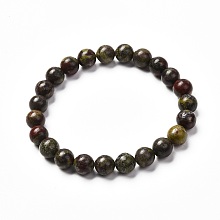 Honeyhandy Natural Dragon Blood Jasper Stretch Bracelets for Men Women, Handmade Energy Gemstone Gift, Inner Diameter: 2-1/8 inch(5.5cm), 8mm