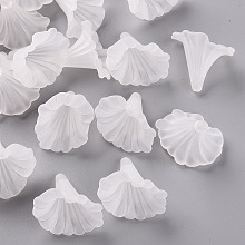 Honeyhandy Transparent Acrylic Beads, Calla Lily, Frosted, Clear, 40.5x33x35mm, Hole: 1.8mm, about 135pcs/500g