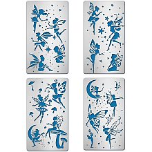 BENECREAT 4 Sets Angel & Fairy Pattern Cutting Dies 17.7x10.1cm/7x4 Inch Metal Embossing Cutting Stencils for Making Photo Decorative Paper Scrapbooking Embossing Card