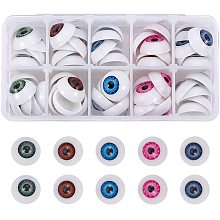 Arricraft Doll Eyes, 60pcs 5 Colors 20mm Plastic Eyeballs Half Round Doll Bear Eyes for Halloween Eyes Scary Eyes Eyeball Horror Props Doll Bear Making