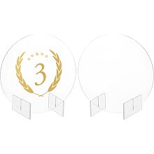 PandaHall Elite Clear Blank Sign, 5.9inch Round Acrylic Sign Table Number Signs Wedding Stand Signs Arch Guest Book Sign for Wedding Party Dinner Reception Centerpiece Decoration Event Party, 15cm