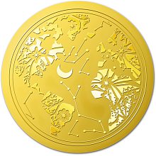 BENECREAT 100pcs Planet Gold Foil Certificate Seals, 2" Universe Moon Star Self Adhesive Embossed Stickers Decoration Labels for Envelopes Diplomas Awards Graduation