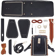 WADORN 17pcs DIY Leather Craft Shoulder Bag Making Kit, PU Leather Crochet Bag Making Materials for Starter Handicraft Purse Making Hardware Supplies Handmade Bag Sewing Accessories, 7.4×6.2 Inch