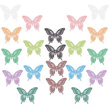 UNICRAFTALE 10 Colors Butterfly Filigree Joiners Links 20pcs Stainless Steel Charms Links Mixed Colors Connectors for Bracelet Necklace Jewelry Making