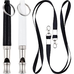 GORGECRAFT 2 Colors Dog Whistle to Stop Barking Neighbors Dog Adjustable Professional Silent Ultrasonic Dog Whistle Only Dogs Hear Dog Training Whistles Recall with Plastic Cover Polyester Lanyard