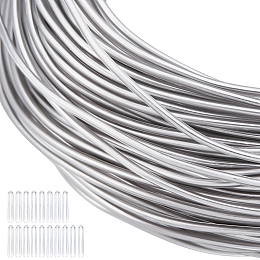 BENECREAT 17 Gauge Silver Bendable Aluminum Craft Wire with 20 Caps, 131FT Transparent PVC Plastic Covered Aluminum Wire for Shaping Brim Hat and Other Crafts Project