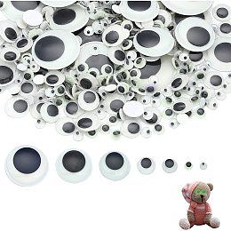 CHGCRAFT 300Pcs 7 Sizes Self Adhesive Luminous Googly Eyes Glow in The Dark Googly Wiggle Eyes Sticker Eyes for DIY Crafts Scrapbooking Decoration, 5~30mm Length