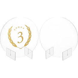 PandaHall Elite Clear Blank Sign, 5.9inch Round Acrylic Sign Table Number Signs Wedding Stand Signs Arch Guest Book Sign for Wedding Party Dinner Reception Centerpiece Decoration Event Party, 15cm