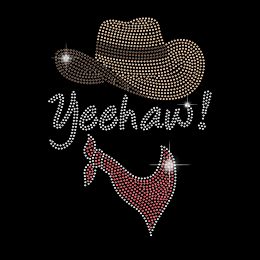 SUPERDANT Western Cowboy Iron on Rhinestone Heat Transfer T-Shirt Crystal Decor Clear Bling DIY Patch Clothing Repair Hot Fix Applique for Clothing Vest Shoes Hat Jacket Decorations