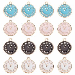 SUNNYCLUE 1 Box 40Pcs 4 Colors Clock Charms Bulk Clock Charm Chrismas New Year Charms Time Watch Charms for jewellery Making Charm DIY Bracelet Necklace Earrings Beginners Adult Women Crafts Supplies