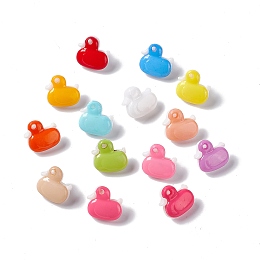 Honeyhandy Lovely Duck Buttons, ABS Plastic Button, Mixed Color, 13.5x13.5mm, about 400pcs/bag