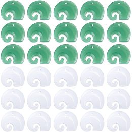 PandaHall Elite 60pcs Elephant Stone Charms, Elephant Trunk Imitation Jade Pendants Auspicious Glass Jewelry for Women Men Fashion Good Luck Friendship Necklace Bracelet Earring Jewelry Making 2 Color