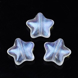 Honeyhandy Transparent Acrylic Beads, Glitter Powder, Star, Clear, 19x20x8.5mm, Hole: 2mm, about 288pcs/500g