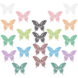 UNICRAFTALE 10 Colors Butterfly Filigree Joiners Links 20pcs Stainless Steel Charms Links Mixed Colors Connectors for Bracelet Necklace Jewelry Making