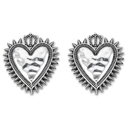 Tibetan Style Alloy Pendants, Cadmium Free & Lead Free, Heart, Antique Silver, 39x34.5x10mm, Hole: 2mm, about 90pcs/1000g