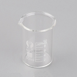 Glass Beaker Measuring Cups, with Graduated Measurements, for Lab, Clear, 2.85x3x3.8cm, Capacity: 10ml(0.34fl. oz)