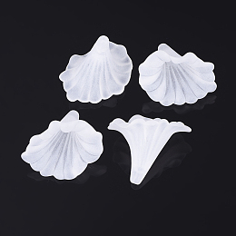 Honeyhandy Transparent White Color Frosted Acrylic Flower Beads, Calla Lily, Dyed, White, 1-5/8x1-1/4x1-3/8 inch(40.5x33x35mm), Hole: 3mm