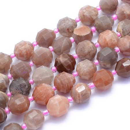 Arricraft Natural Sunstone Beads Strands, Faceted, Round, 10x9x9mm, Hole: 1mm, about 31pcs/strand, 14.96 inches(38cm)