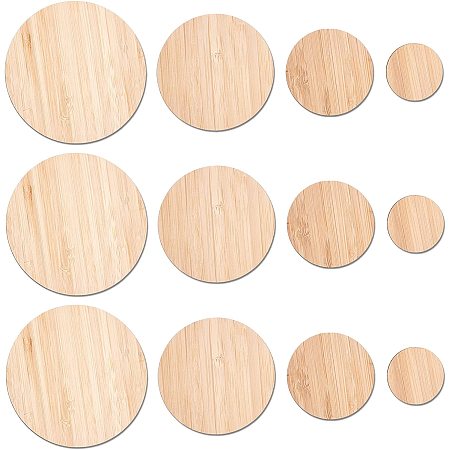 10pcs Round Disc Unfinished Wood Circle Wood Pieces Wooden Cutouts  Ornaments for Craft Supplies Decoration