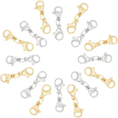 UNICRAFTALE 20 Sets Lobster Claw Clasps with Jump Rings Stainless Steel Necklace Clasps 2 Colors Fastener Hook Clasp for Jewelery Making Necklaces Bracelets