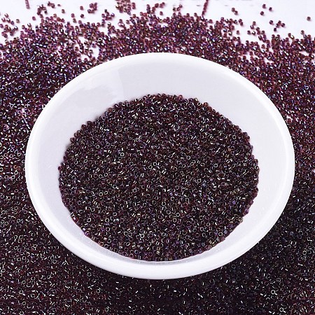 MIYUKI Delica Beads, Cylinder, Japanese Seed Beads, 11/0, (DB0296) Lined Ruby AB, 1.3x1.6mm, Hole: 0.8mm; about 2000pcs/10g