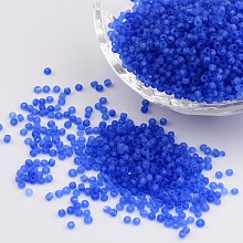 Honeyhandy 12/0 Frosted Round Glass Seed Beads, Cornflower Blue, Size: about 2mm in diameter, hole:1mm, about 3304pcs/50g