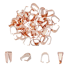 Unicraftale 304 Stainless Steel Snap on Bails, Rose Gold, 8x4x7mm; Inner Diameter: 7x6mm; 50pcs/box