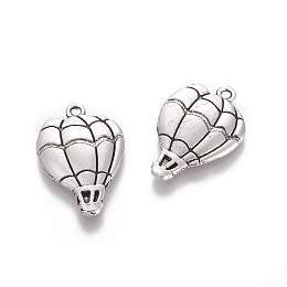 Honeyhandy Tibetan Style Zinc Alloy Pendants, Hot Air Balloon, Antique Silver, 25x17x2.5mm, Hole: 1.2mm