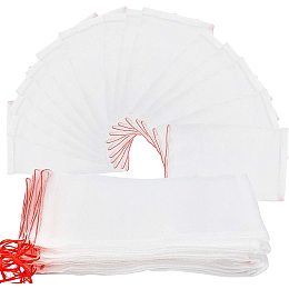 Organic Nylon Packing Pouches, Drawstring Bags, for Insect Control and Seed Soaking, White, 26.5x15.5x0.07cm