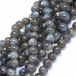 ARRICRAFT Natural Labradorite Beads Strands, Grade A, Round, 8mm, Hole: 0.8mm, about 47~50pcs/strand, 15.3~15.9 inches(39~40.5cm)