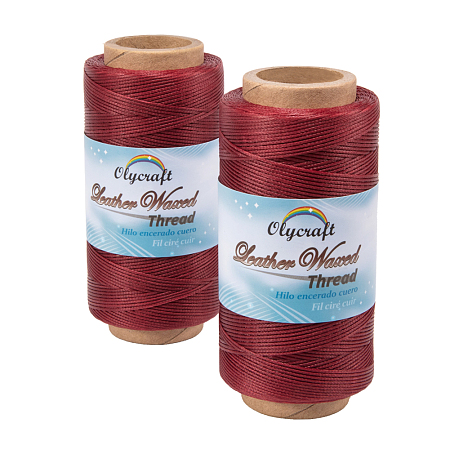 Olycraft Waxed Polyester Cord, Dark Red, 0.8mm; about 260m/roll