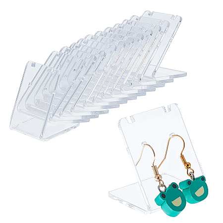 Organic Glass Earring Displays, L-Shaped Earring Display Stand, Clear, 3.5x3.4x2.7cm