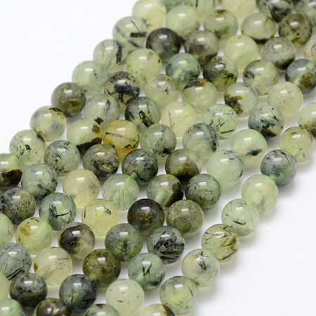Arricraft Natural Prehnite Beads Strands, Round, Grade AB, 6mm, Hole: 1mm, about 67pcs/strand, 15.3 inches(39cm)