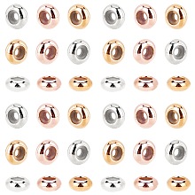 PANDAHALL ELITE 5-Petal Brass Micro Pave Cubic Zirconia Bead Caps, Cadmium Free & Nickel Free & Lead Free, Clear, Mixed Color, 9x9x3mm, Hole: 1.5mm, 12pcs/box