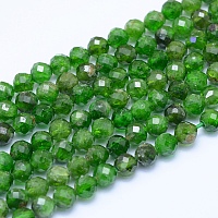 ARRICRAFT Natural Diopsidel Beads Strands, Faceted, Round, 4~4.5mm, Hole: 0.7mm, about 95pcs/strand, 15.75 inches(40cm)