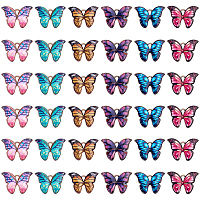 SUNNYCLUE Printed Alloy Enamel Pendants, Butterfly, Light Gold, Mixed Color, 15.5x22x2mm, Hole: 1.8mm, 6color, 6pcs/color, 36pcs