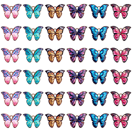 SUNNYCLUE Printed Alloy Enamel Pendants, Butterfly, Light Gold, Mixed Color, 15.5x22x2mm, Hole: 1.8mm, 6color, 6pcs/color, 36pcs