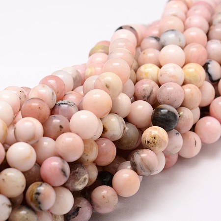 ARRICRAFT Round Natural Pink Opal Beads Strands, 8mm, Hole: 1mm, about 48pcs/strand, 15.75 inches