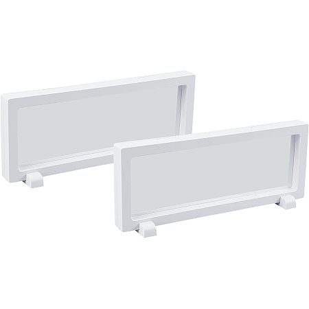 SUPERFINDINGS Picture Display Stands, with TPU Film and Plastic Display Stand Base, White, Stands: 2pcs/set; Base: 2pairs/set