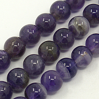 Arricraft Natural Gemstone Beads Strands, Amethyst, AB Grade, Round, Purple, 8mm, 47~49pcs/strands, 15 inches